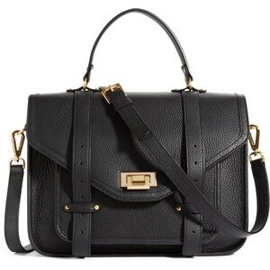 Gigi New York Hayden Satchel - Black Pebble Grain